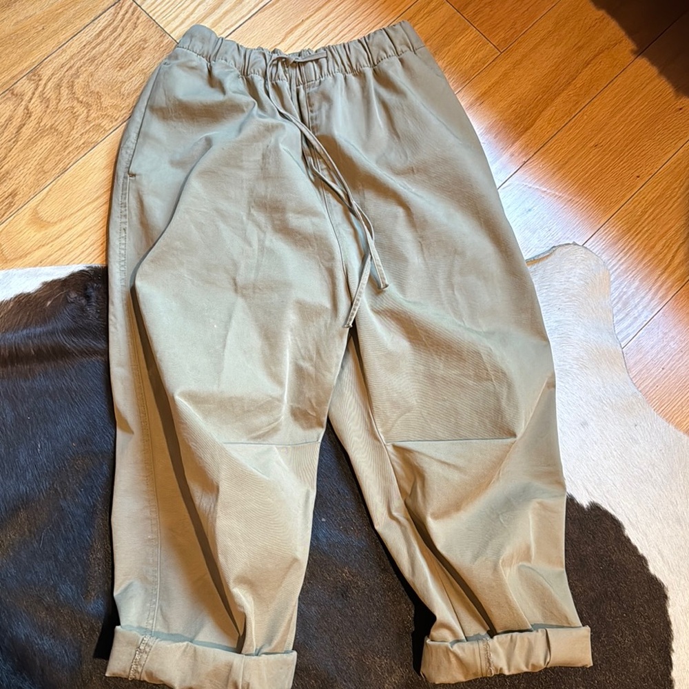 Tan Chinos with Relaxed Fit and Cuffed Legs